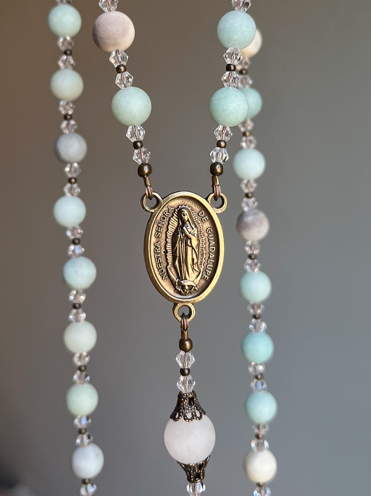 Turquoise & Brass Rosary – Our Lady of Guadalupe