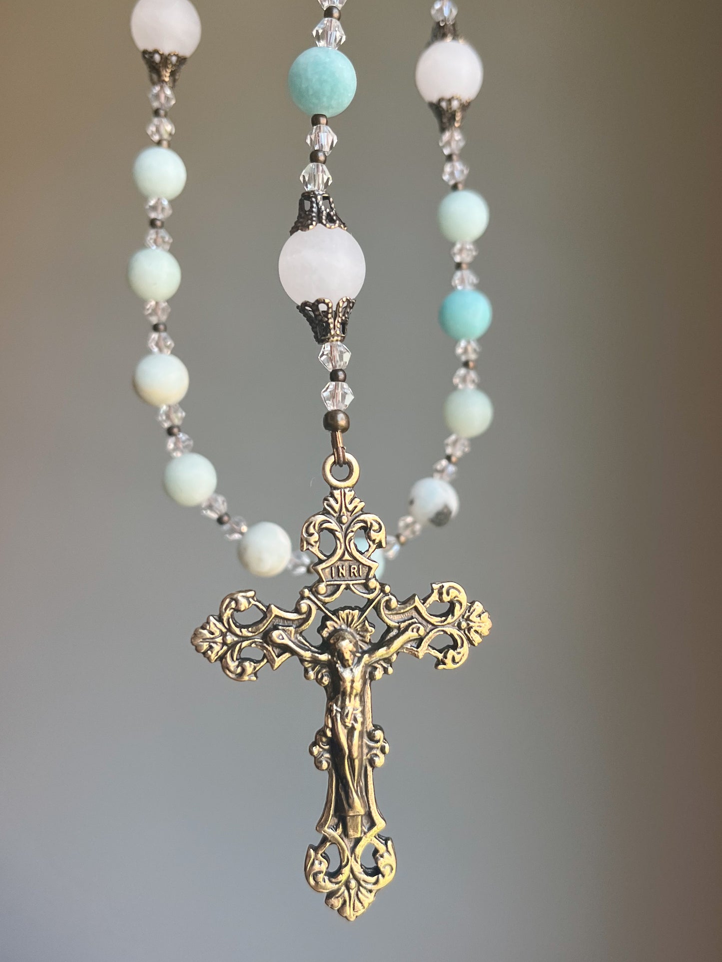 Turquoise & Brass Rosary – Our Lady of Guadalupe